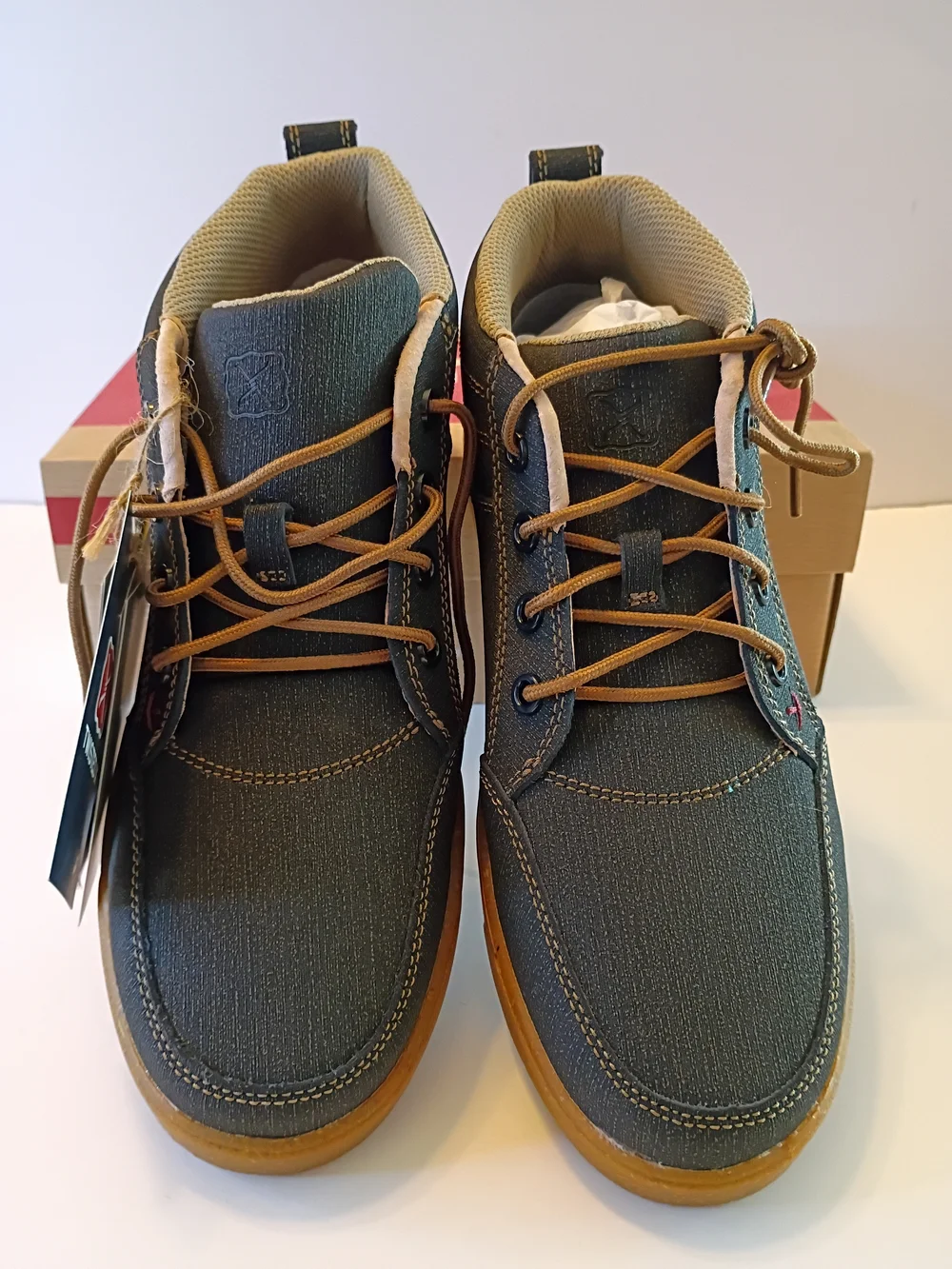 Twisted X Kids High-Top Sneakers in Dark Gray and Tan